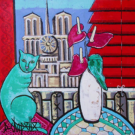 Le chat parisien 60 x 60