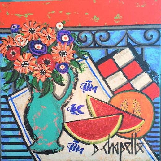 Bouquet aux petits poissons 50 x 50