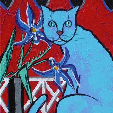Le chat aux iris 20x50