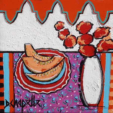 Assiette au melon 30x30