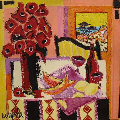 Le bouquet rouge 70x70